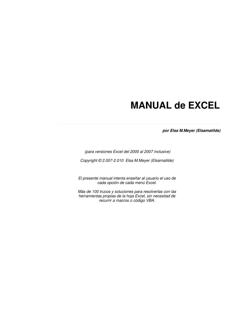 Imágen de pdf Manual Excel con Trucos y Soluciones